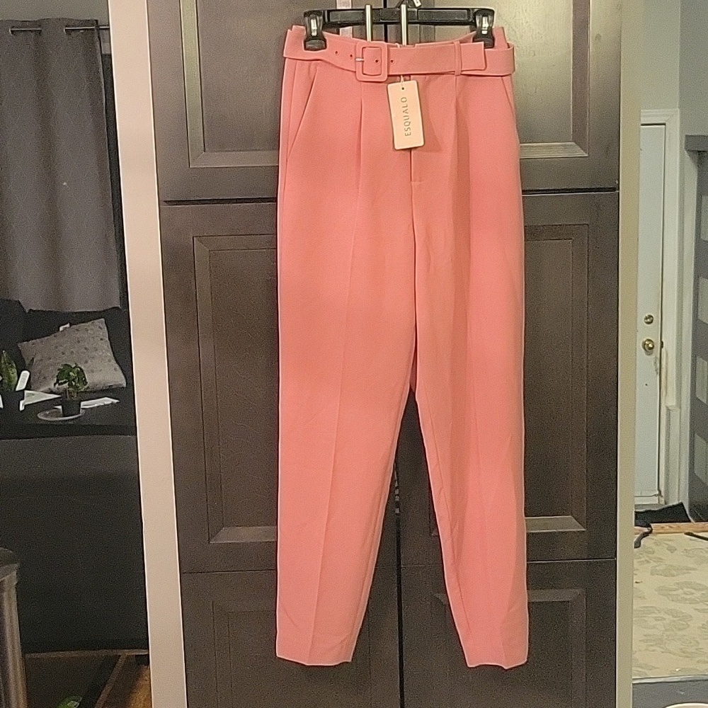 ESQUALO City Belt Trousers Vintage Rose - Picture 2 of 9